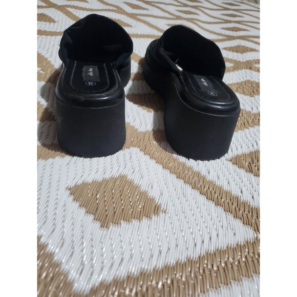 Vintage Xhilaration Y2K 90's Chunky Platform Black Sandals Slides SZ 9 - Picture 5 of 10